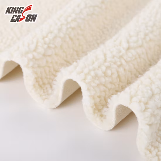 Tessuto in pile composito polare accoppiato Sherpa in poliestere Kingcason antivento caldo colori personalizzati per tappeto cuscino giacca