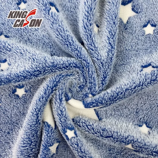 Kingcason Nuovo tessuto in poliestere double face luminoso in flanella scura in pile di corallo per coperte da pigiama